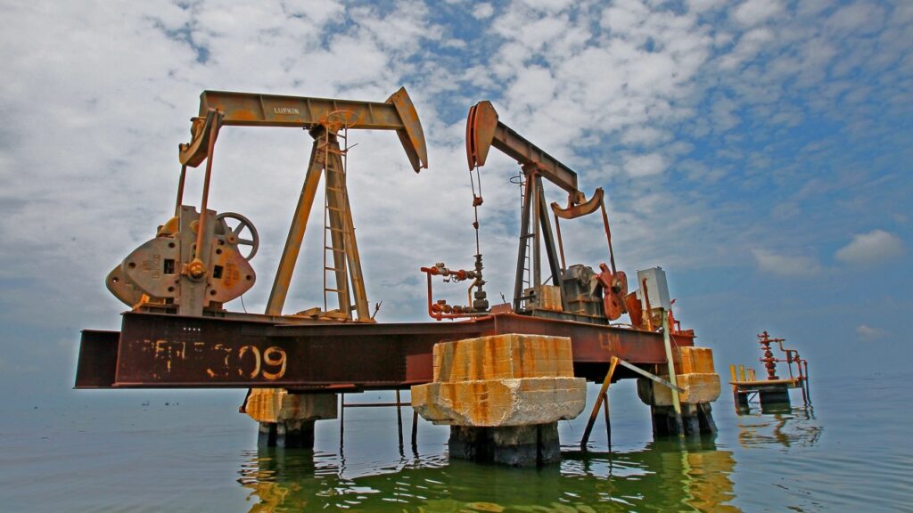 Öl Derricks in Venezuela.